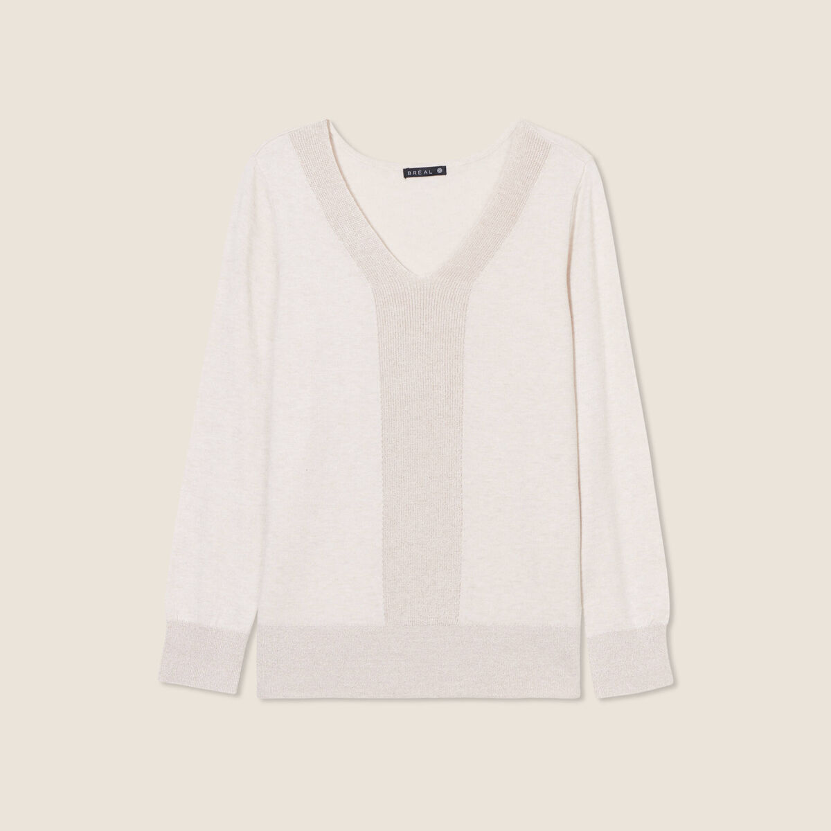 Pull manches longues creme femme