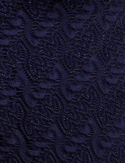 Pantalon flou dentelle 7/8ème bleu foncé femme