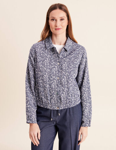 Veste jean doubl&eacute;e bleu femme