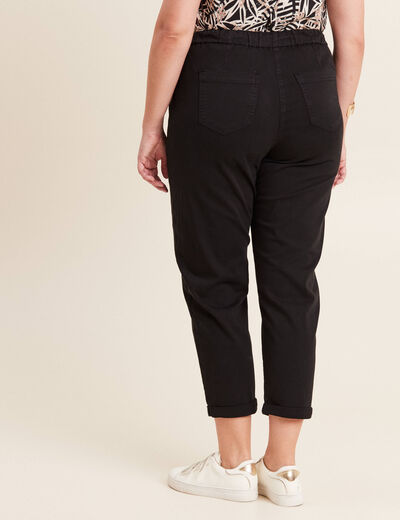 Pantalon coupe mom 7/8&egrave;me noir femme