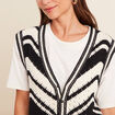 Gilet court droit col v en coton noir femme