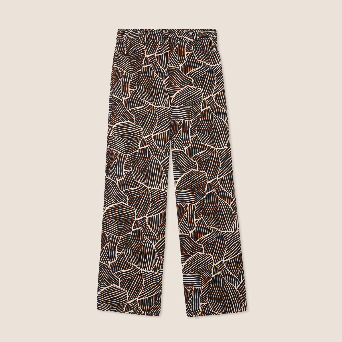 Pantalon large taille haute noir femme