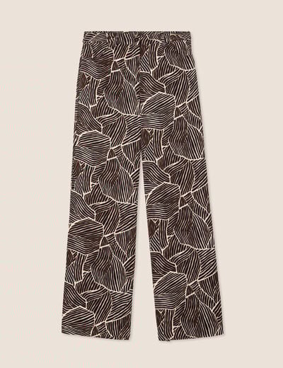 Pantalon large taille haute noir femme