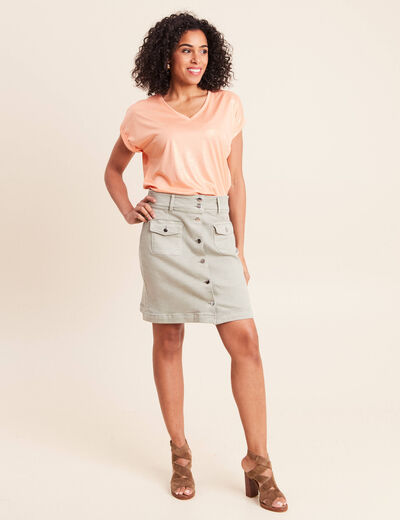 Jupe en jean taille standard vert clair femme