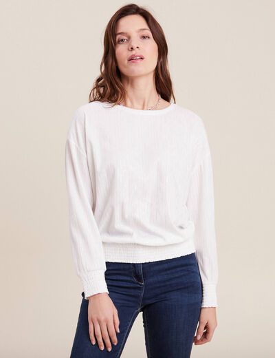 T-shirt manches longues ecru femme