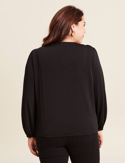 Blouse manches longues noir femme