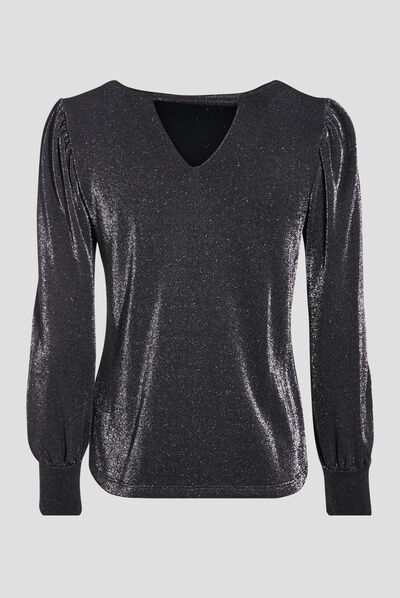 T-shirt manches longues noir femme