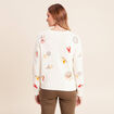 Pull col rond manches longues rouge femme