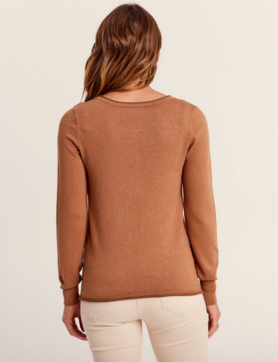 Pull manches longues camel femme