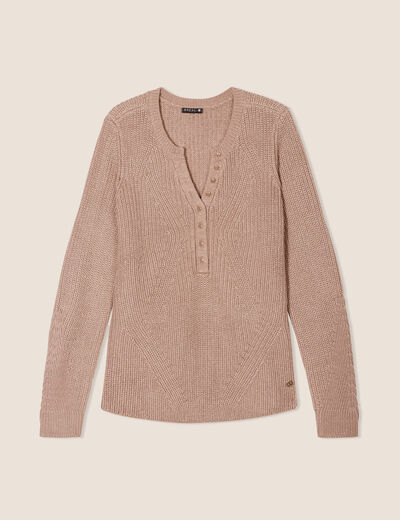 Pull manches longues taupe femme