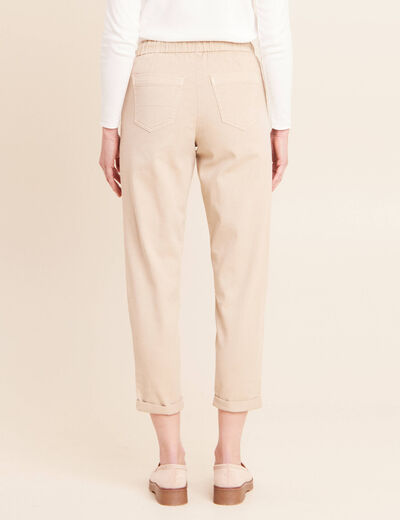 Jean coupe mom 7/8&egrave;me denim beige femme