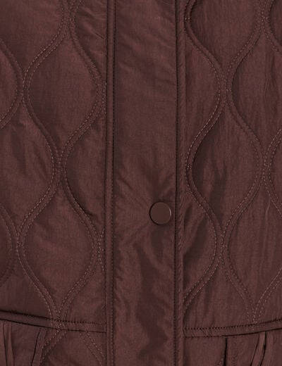 Doudoune doubl&eacute;e avec capuche marron fonc&eacute; femme