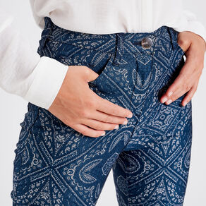 Pantalon ajusté bleu foncé femme