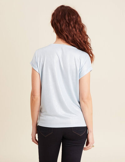 T-shirt manches courtes bleu ciel femme
