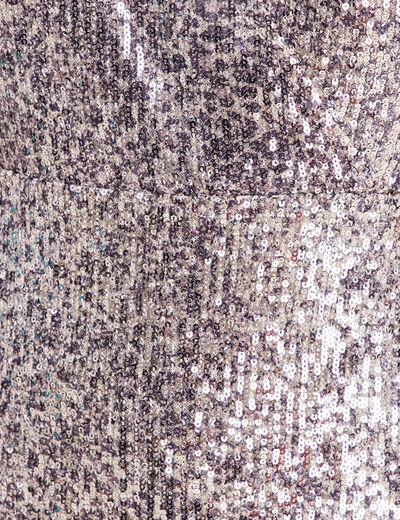 Robe ajust&eacute;e courte col v strass gris argent femme