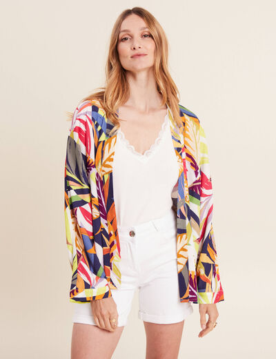 Kimono manches longues multicolore femme