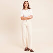 Pantalon coupe droite taille standard ivoire femme