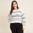 Pull manches longues blanc femme