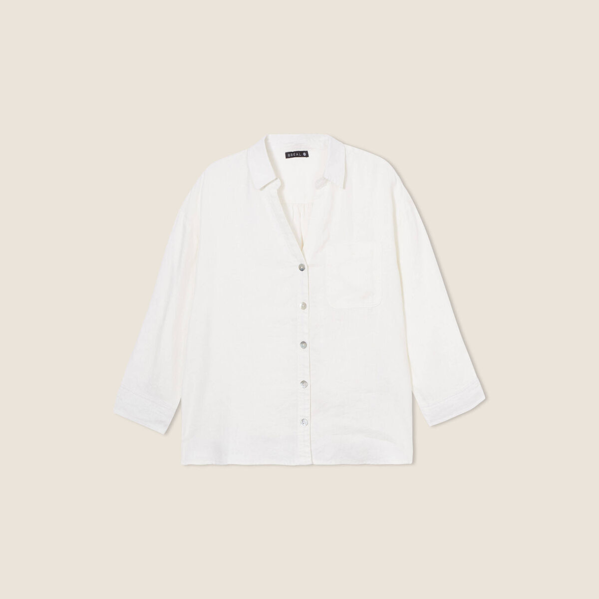 Chemise manches 3/4 ecru femme