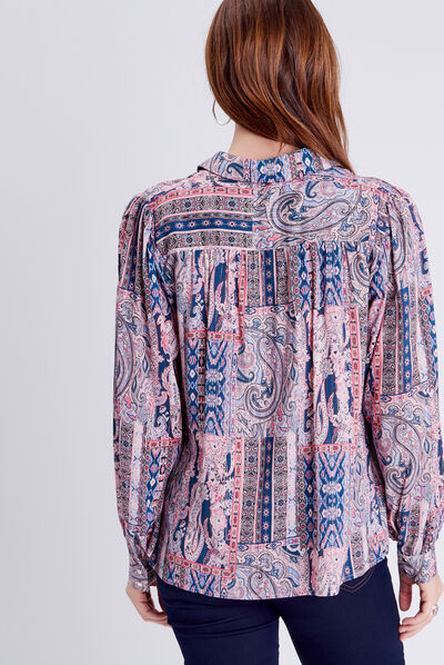 Chemise à manches longues bleu ciel femme