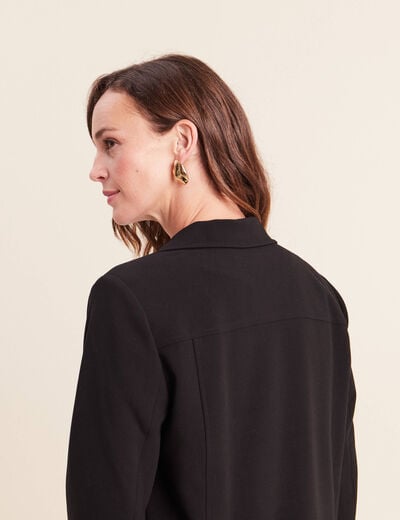 veste cintr&eacute;e doubl&eacute;e avec capuche noir femme