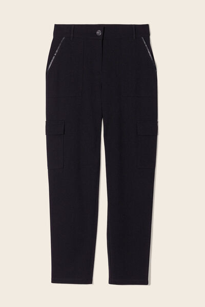 Pantalon cigarette 7/8ème noir femme