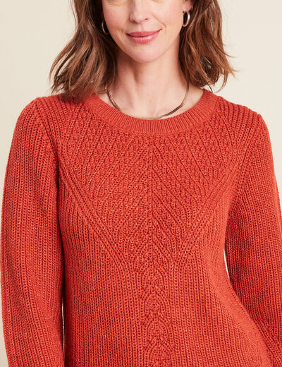 Pull manches longues rouge foncé femme