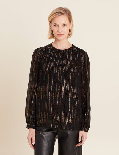Blouse manches longues couleur or femme