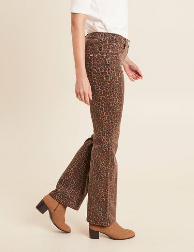 Pantalon magique L'Unique coupe bootcut marron cognac femme