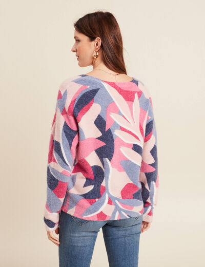 Pull manches longues rose femme