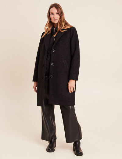 Manteau 3 en 1 col montant doubl&eacute; noir femme