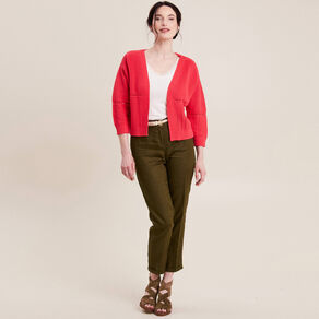 Gilet manches longues rose cerise femme