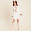 Jupe droite réversible blanc femme