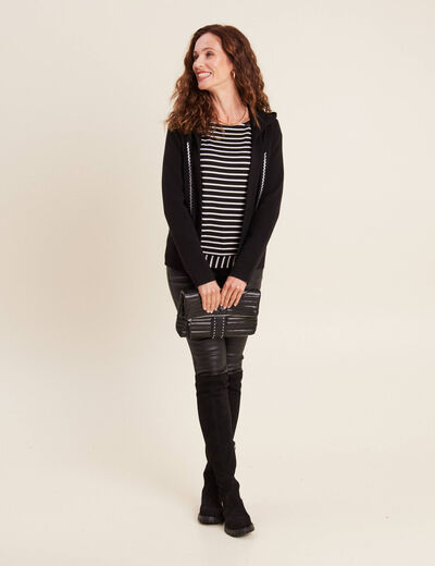 Veste à capuche noir femme