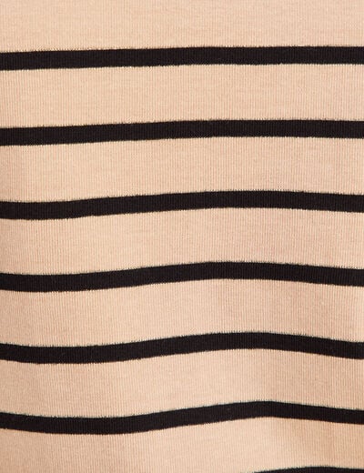 T-shirt col rond marron clair femme
