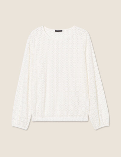 Blouse manches longues ecru femme