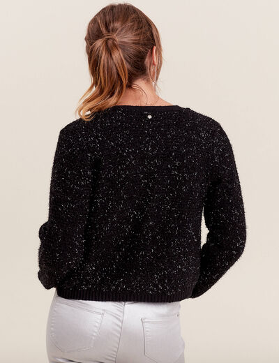 Gilet manches longues noir femme