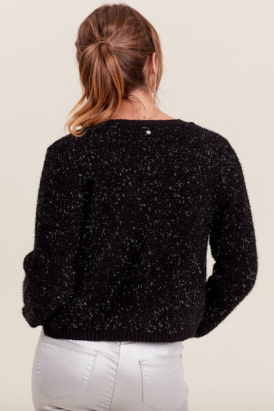 Gilet manches longues noir femme