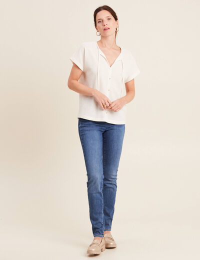 T-shirt manches courtes ecru femme