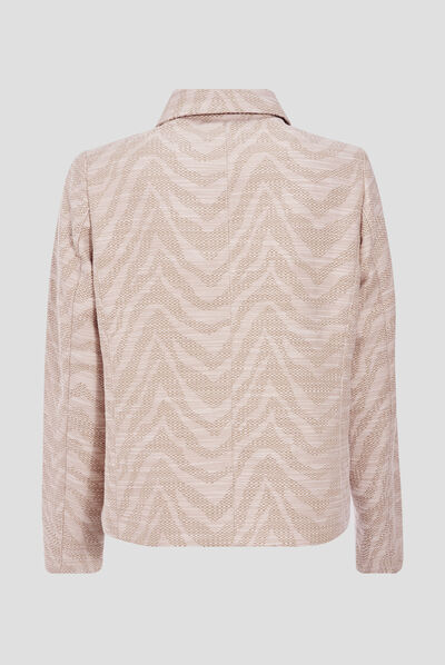 Veste droite boutonnée beige femme