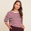 T-shirt col rond bordeaux femme