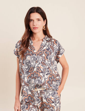 Chemise sans manches marron femme