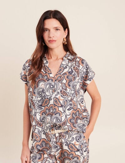 Chemise sans manches marron femme