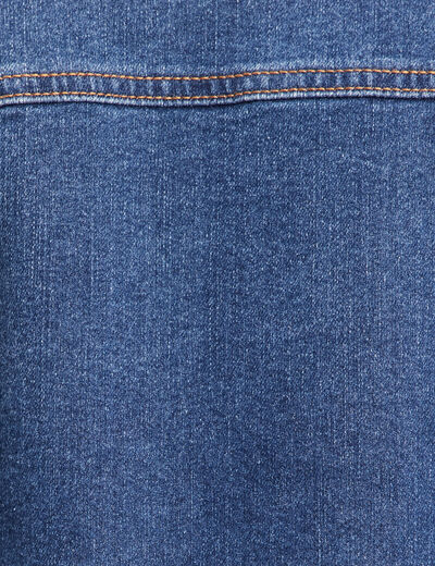 Veste droite sans manches en jean denim stone femme