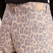 Pantalon taille haute coupe large marron femme