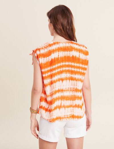 Blouse sans manches orange femme