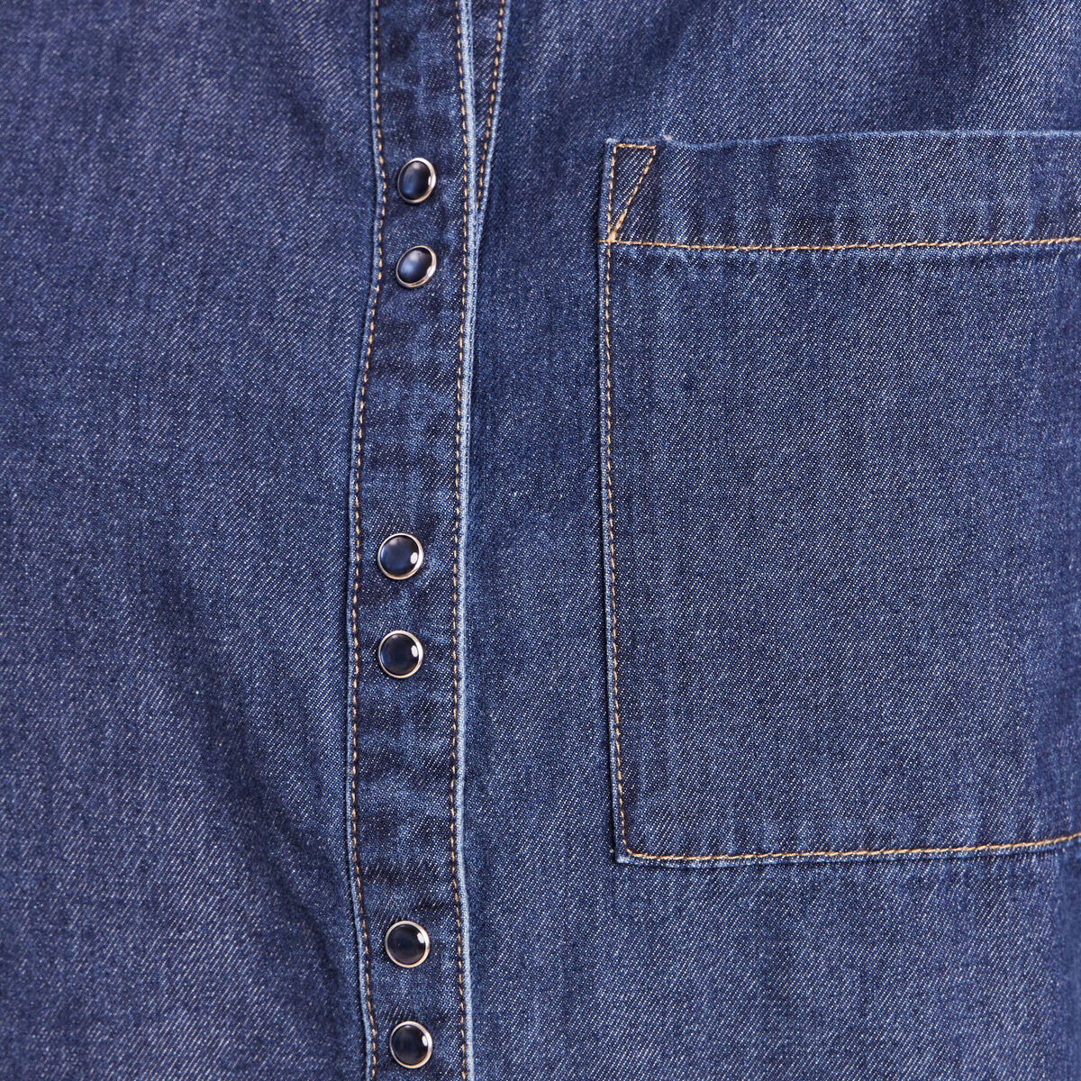 Chemise ample en coton manches longues denim brut femme