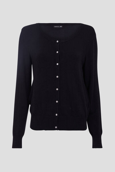 Gilet manches longues noir noir femme