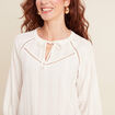 Blouse manches 3/4 ecru femme