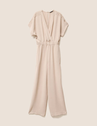 Combinaison col croisé gris clair femme